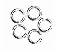 Fishing Split Rings 50Pcs, Durable Stainless Steel Bait Connectors for Big Fish, 5 Assorted Sizes (S)