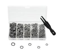 Fishing Split Rings Kit: 250pcs Heavy Duty Steel Fishing Lure Making Ring Fishing Hook Connector Tackle(Black Split Mini Plier Set)