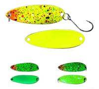 Fishing Spoon Lure Featuring UV Blue Reflectivity and Glow-in-the-Dark Capability for Effective For Bass Targeting (F)