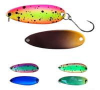 Fishing Spoon Lure Featuring UV Blue Reflectivity and Glow-in-the-Dark Capability for Effective For Bass Targeting (A)