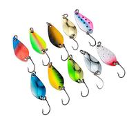 Fishing Spoon Lure with Tackle Box,10pcs Spoon Fishing Lure with Single Hook Metal Fishing Lures for Char Perch Bass Freshwater Freshwater 2.5g/3.5g/5g (2.4g+3.5g+5g - 10pcs)