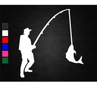 Fishing sport vinyl decal sticker car van wall window bedroom kitchen #3 (15cm x 14.2cm)