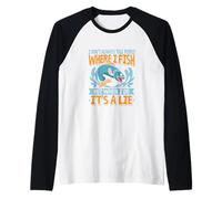 Fishing Spot I Don't Always Tell People Where I Fish Angler Raglan Baseball Tee