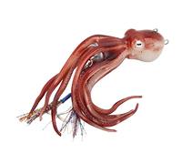 Fishing Squid Bait, Squid Skirt Trolling Lures Fishing Squid Bait Artificial Spray Ink Design Red 300g Lure Fishing Octopus Lure Artificial Squid Lure for Sea Fishing Accessory