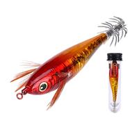 Fishing Squid Jigs Cuttlefish Lures with 3D Holographic Eyes & Treble Hook | Balanced Shrimp And Squid Lure Luminous 3D Eyes Treble Hook Rust Proof Slow Sinking Easy North Atlantic Sea Use