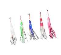 Fishing Squid Trolls Baits in Dark Fishing Lures with Soft Sparkling Octopus Trolling Salt Water Lure Hook Octopus and Skirt Trolling Swimbait Glow