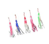 Fishing Squid Trolls Baits in Dark Fishing Lures with Soft Sparkling Octopus Trolling Salt Water Lure Hook Octopus and Skirt Trolling Swimbait Glow