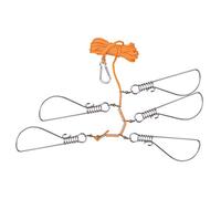 Fishing Stringer Clip Heavy Duty Fish Lock Cable Nylon Ropes with 5 Stainless Steel Lock Snaps Fishing Gear Kit Accessory
