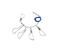 Fishing Stringer Portable Quick Lock Stainless Steel Holder Clip | Trout Salmon Stringer Rope Ring Link for Lake, River, Dock, Shore, Bank, Stream, Pond, Pier, Beach
