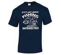 Fishing T Shirts for Men - Funny Fishing Gifts for Fisherman - Carp Fish T Shirt with I'm Not Interested Slogan - Navy-XXL