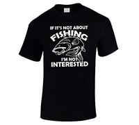 Fishing T Shirts for Men - Funny Fishing Gifts for Fisherman - Carp Fish T Shirt with I'm Not Interested Slogan - Black-S