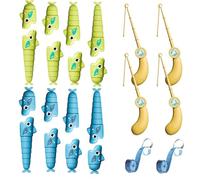 Fishing Table Game,Extendable Fishing Table Games for Adults & Teens, Fishing Board Game 'Who Can Catch Longest Fish',Kids Educational Play,Creative Hand Eye Coordination Training (Blue + Green)