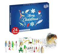 Fishing Tackle Advent Calendar,Fishing Lures Advent Calendar - 24X Fish Bait Christmas Calendar for Daily | Countdown Calendar for Fishing Lures, CA