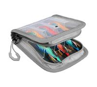Fishing Tackle Bag - 10" x 7" Waterproof Bait Storage Organizer, Transparent PVC Bag, Compact Fishing Tackle Carrier | Leak-proof Bait Fish Holder for Kayak Boat Trip Beginner Fisherman, Grey, se