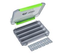 Fishing Tackle Box, 3600 Size Double Buckle Open Tackle Trays, Plastic Storage Parts Box with Removable Dividers for Saltwater, Freshwater, Fly Fishing, Christmas Gifts for Fisher, Dad, 1/2/4 Pack