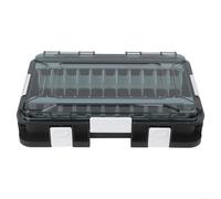 Fishing Tackle Box, Double-Sided Lure Storage Case with 11/16 Compartments, Removable Dividers & Safety Lock for Hard Baits, Hooks, Squid Jigs - Transparent(Transparent cover)