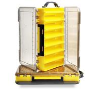 Fishing Tackle Boxes Lure Organizer: 2 Packs Hard Bait Storage Box - Double Sided Fishing Lure Case with 14 Compartments Container (Yellow, L)