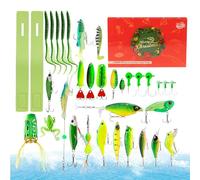 Fishing Tackle Countdown Calendars,24 Days Fish Gear Set - Christmas Fishing Lures Accessories Gear Set for Father Grandpa Boyfriend