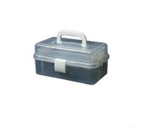Fishing Tackle Organizer Box 3 Layer Plastic Cantilever Design with Adjustable Trays Portable Storage for Lures Hooks Beads Jewelry Hardware Accessories Compact(e)