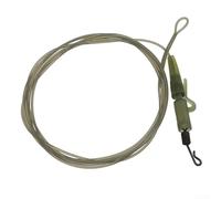 Fishing Tackle Safety Clips and Quick Change Swivels with Fluorocarbon Carp Leaders for Secure and Adjustable Fishing Rigs 45LB Load, 1 Meter Length (green)
