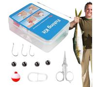 Fishing Tackle Set, Functional, Compact - Durable Sturdy Fishing Tackle Complete Equipment Camping Men, Dads River Lake Trout, Catfish Perch | Multipurpose Outdoor Indoor Utility