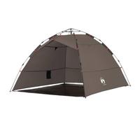 Fishing Tent 4 People Brown with Quick Release System, Waterproof Polyester Camping Tent with PU Coating, 260 x 246 x 180 cm, Lightweight Family Tent for Outdoor, Beach and Trekking