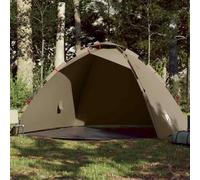 Fishing Tent 4-Person Brown, Quick Release Camping Shelter, Waterproof 190T Polyester with PU Coating, UV Protection, Portable Outdoor Gear