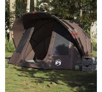 Fishing Tent, 5 People, Brown, Waterproof, 185T Polyester with PU Coating, 320 x 292 x 178 cm, Lightweight Camping Tent with Windows, Zip Entrance
