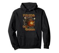 Fishing the Unseen - Graphic Vintage Anglerfish Pullover Hoodie