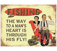 Fishing The Way To A Man's Heart Is Through His Fly funny steel fridge magnet (og)