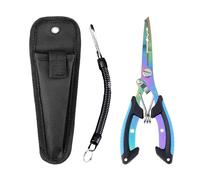 Fishing Tongs Salt Water Stainless Steel Fishing Tongs Coloured Titanium Steel Fishing Scissors Multifunctional Fish Tool Braid Cutter Gear Accessories for Cutting Lines