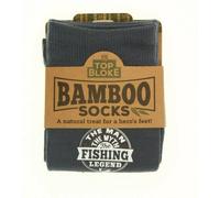 (Fishing) Top Bloke Mens Bamboo Socks Bluish Grey Personalised Name