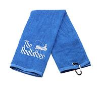 Fishing Towel Fisherman Gift The Rodfather Dad Papa Embroidered Towel with Clip (The Rodfather)