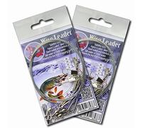 Fishing Traces Wire Leader 51lb 23kg 50cm Interlock snap and Barel Swivel Stainless Steel Line Coated Pike Catfish Sea Fishing Lure Bait (4x4pcs 50cm 23kg interlock snap & barel swivel)