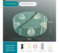 Fishing Trap with Three or Six Funnel Entry Points for Easy Catch, Made with Collapsible Reinforced Nylon Mesh, Multiple Size Options from 30cm to 46cm (F)
