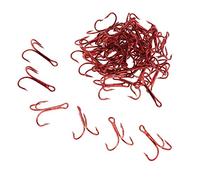 Fishing Treble Hooks Round Bend High Carbon Steel Treble Hooks 6, Red