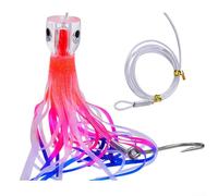 Fishing Trolling Lure 9 Inch Octopus Skirt with Water Outlet Hole, Acrylic Material, Perfect for Deep Sea Game Fish Like Swordfish, Kingfish, Mahi Mahi, Tuna, Marlin (D)