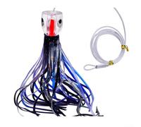 Fishing Trolling Lure 9 Inch Octopus Skirt with Water Outlet Hole, Acrylic Material, Perfect for Deep Sea Game Fish Like Swordfish, Kingfish, Mahi Mahi, Tuna, Marlin (E)
