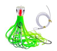 Fishing Trolling Lure 9 Inch Octopus Skirt with Water Outlet Hole, Acrylic Material, Perfect for Deep Sea Game Fish Like Swordfish, Kingfish, Mahi Mahi, Tuna, Marlin (A)