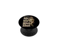 Fishing Trout Keep Your Mouth Shut Funny Angler Gift PopSockets Adhesive PopGrip