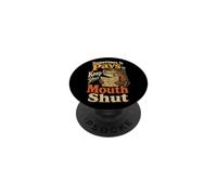 Fishing Trout Keep Your Mouth Shut Funny Angler Gift PopSockets Adhesive PopGrip