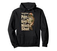 Fishing Trout Keep Your Mouth Shut Funny Angler Gift Pullover Hoodie