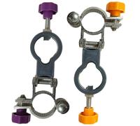 Fishing Umbrella Holder 2 Pack, Aluminium Alloy Fishing Chair Umbrella Clamp, Universal Brolly Bracket for 25mm Tube, Adjustable Rod Rest for Beach Chair, Camping & Garden Seat (Purple+Orange)