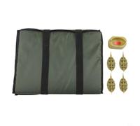 Fishing Unhooking Mat, 80x35cm Foldable Carp Landing Pad with Bait Cage Kit, Lightweight Protective Liner for Fish Care, Portable Storage for Anglers