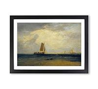Fishing Upon He Blythe Sand by Joseph Mallord William Turner Framed Print | A2 Black Framed Wall Art | Ready to Hang | Modern Nature Picture | Living Room Bedroom Lounge Office