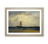 Fishing Upon He Blythe Sand by Joseph Mallord William Turner Framed Print | A2 Oak Framed Wall Art | Ready to Hang | Modern Nature Picture | Living Room Bedroom Lounge Office