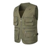 Fishing Vests for Men Summer Casual Zipper Sleeveless Jacket Lightweight Breathable Comfy Regular Fit Camping Hunting Vests Multi Pockets Outdoor Waistcoat