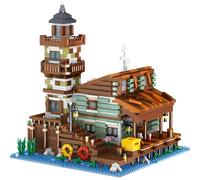 Fishing Village Hut Micro Building Set, 2689PCS STEM Architecture Game Modular Building Bricks Kit, Creative House Model Toys, Ideas Gifts Boys Girls Kids Adults