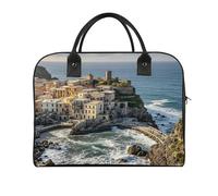 Fishing Village Laptop Tote Bag Casual Travel Handbag Multi Pocket Shoulder Bags for Work Travel