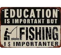Fishing Vintage Metal Aluminum Tin Sign Door Signs Exterior Home Cave Garage bar Country Poster Club Wall Plaque Decoration Retro Aluminum Sign 8x12 Inch